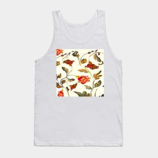 floral pattern on cream Tank Top